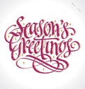 SEASONS GREETINGS hand lettering (vector) Royalty Free Stock Photo