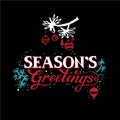 Seasons greetings hand lettering and vector illustration Royalty Free Stock Photo