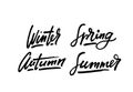 Seasons life style inspiration quotes lettering. Handwritten calligraphy graphic design element. Seasons motivational lettering ty