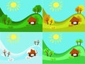 4 seasons Spring Summer Autumn Winter Royalty Free Stock Photo