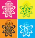 Seasons of the year represented in abstract form of butterfly - spirits of nature or elemental - spring, summer, fall, winter
