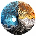 Seasons in Yin Yang shapes Royalty Free Stock Photo