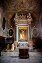 MONTE OLIVETO, TUSCANY. The Baroque interior and frescoes of the Abbey of Monte Oliveto Maggiore is. Near Siena. Italy.