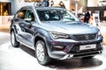 Seat Ateca at Brussels Motor Show, compact crossover vehicle CUV manufactured by Spanish automaker SEAT