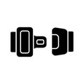 Seat belt black glyph icon