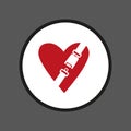 Seat belt and heart. ÃÂ¡lick and Save the Life Logo. Royalty Free Stock Photo