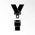 Seat belt icon flat. Illustrative icon isolated vector sign Vector illustration symbol and bonus pictogram. Safety belt icon flat. Royalty Free Stock Photo