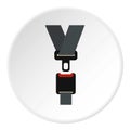 Seat belt icon, flat style Royalty Free Stock Photo