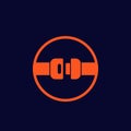 Seat belt icon, vector sign Royalty Free Stock Photo