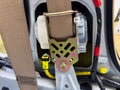 Seat Belt Retractor Assembly Inside Vehicle Side Panel Royalty Free Stock Photo