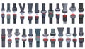 Seat belts icons set cartoon vector. Safety drive