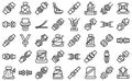Seat belts icons set outline vector. Safety drive