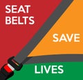 Seat belts save lives. Vector illustration. Royalty Free Stock Photo