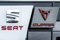 Seat and Seat CUPRA sports car brand logo. Seat is a spanish automobile manufacturer part of