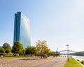 Seat of the European Central Bank (ECB) in Frankfurt am Main, Germany Royalty Free Stock Photo