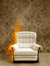 Seat in flame Royalty Free Stock Photo