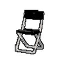 seat folding chair game pixel art vector illustration