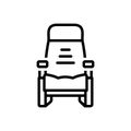 Black line icon for Seat, chair and padding