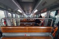 Seat inside monorail from Penang Hill at George Town. Penang, Malaysia