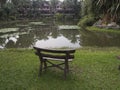 Seat lotus pond garden outdoor