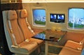 Seat rows in a luxury helicopter cabin
