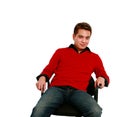 Seated asian adult man Royalty Free Stock Photo