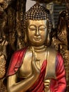 Asian Red Gold Seated Buddha