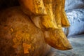 Seated Buddha image at Wat Si Chum temple in Sukhothai Historical Park, a UNESCO world heritage site Royalty Free Stock Photo