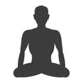 Seated Buddha, or simply a yogi, a man in the lotus position. Flat vector illustration isolated on white
