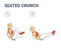 Seated Crunch Exercise - Girl Working at Her Abdominals Colorful Concept