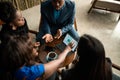 Seated group of young African businesspeople in meeting Royalty Free Stock Photo