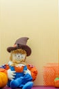 Seated Scarecrow Holding Its Britches Royalty Free Stock Photo