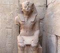 Seated Statue of Pharaoh Thutmose III near the Festival Hall of Thutmose III at The Karnak Temple Complex in Luxor, comprises a