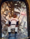 Seated Willie Mays Wax Statue on Display