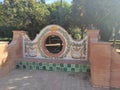 Seating area decorated with mosaics-garden of malaga