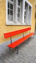 Seating area at Train station Vitznau Royalty Free Stock Photo