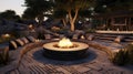 seating back yard fire pit Royalty Free Stock Photo