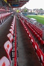 Seating at an English soccer stadium