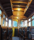 Seating in the interior of an old passenger train Royalty Free Stock Photo