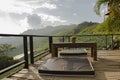 Seating overlooking the mountain on bamboo