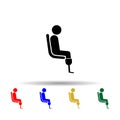Seating place for disabled multi color icon. Simple glyph, flat vector of priority icons for ui and ux, website or mobile
