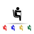 Seating place for elderly multi color icon. Simple glyph, flat vector of priority icons for ui and ux, website or mobile
