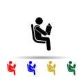 Seating place for reading books multi color icon. Simple glyph, flat vector of priority icons for ui and ux, website or mobile