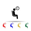 Seating place of waiting multi color icon. Simple glyph, flat vector of priority icons for ui and ux, website or mobile