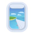 Seating window view icon cartoon vector. Travel sky Royalty Free Stock Photo