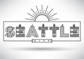 Seatle City Typography Design with Building Letters