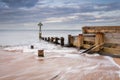 Waymarker at Seaton Sluice Harbour entrance