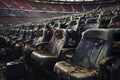 Seats in an abandoned stadium. Generative AI