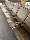 Seats at an airport gate Royalty Free Stock Photo