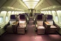 Seats of business class inside airplane Royalty Free Stock Photo